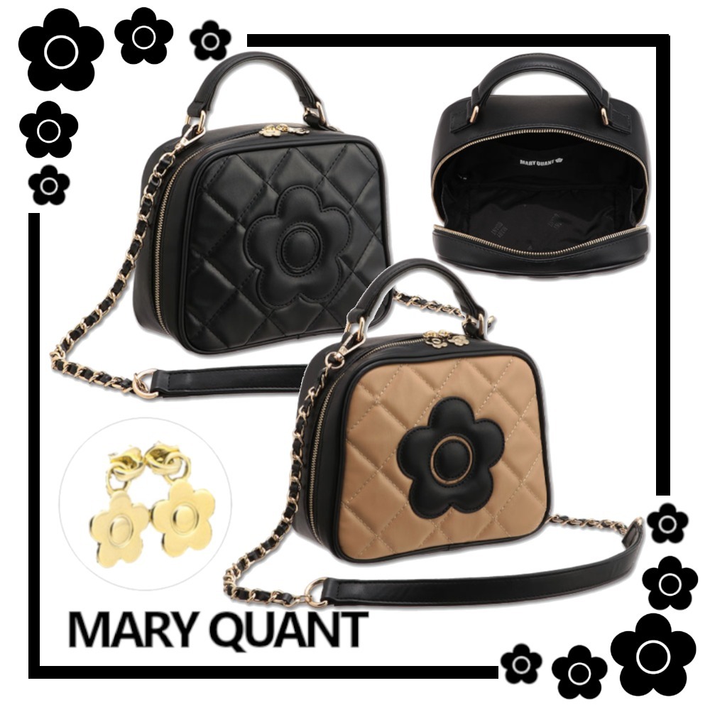 MARY QUANT スクエアキルトデイジーパッチ2wayショルダー トート (MARY