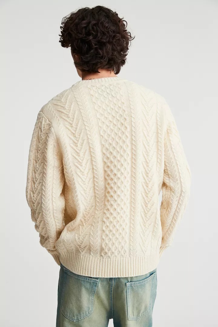 Schott ショット ウール ケーブルニット クルーネック セーター