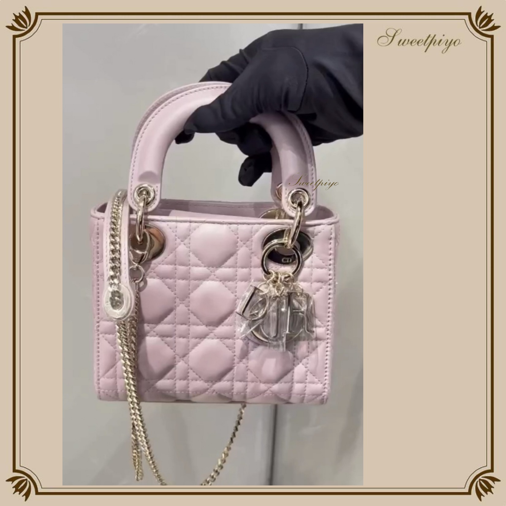 Dior☆MINI LADY DIOR バッグ チャーム チェーンストラップ (Dior