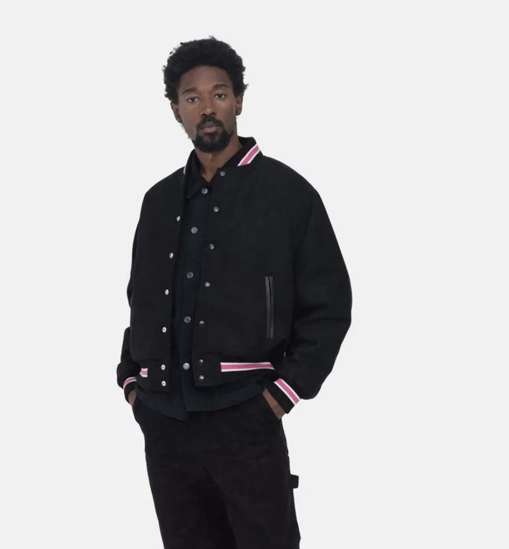 ☆送料・関税込☆Stussy☆S Talk Melton Varsity Jacket Black