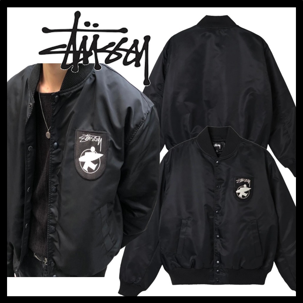 ☆送料・関税込☆Stussy☆Stussy Surfman Stadium Jacket Black