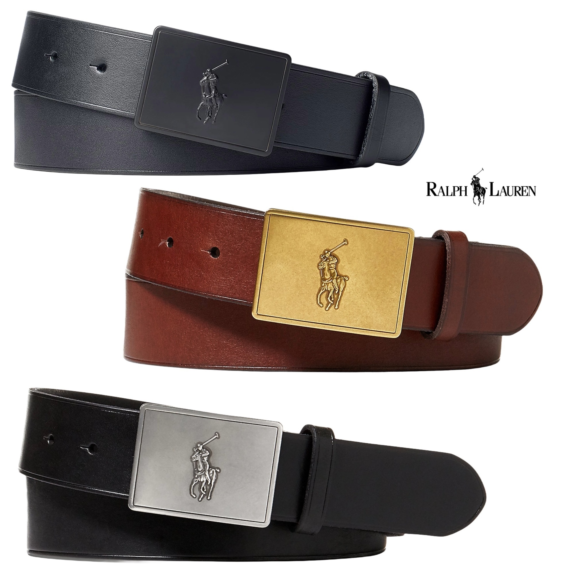 ポロラルフローレン ポニーバックル 本革レザーベルト (Ralph Lauren