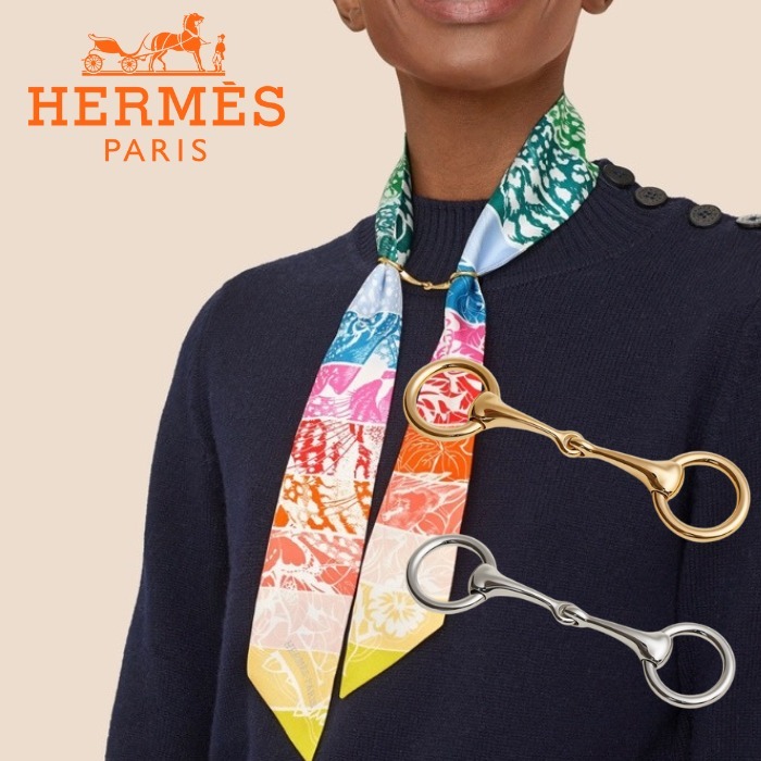 HERMES】Mini Mors 45 ツイリースカーフリング《モール》 (HERMES