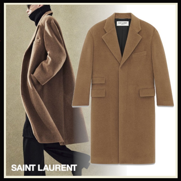 Saint Laurent《オーバーサイズコート》ベージュ ウール 直営店 (Saint