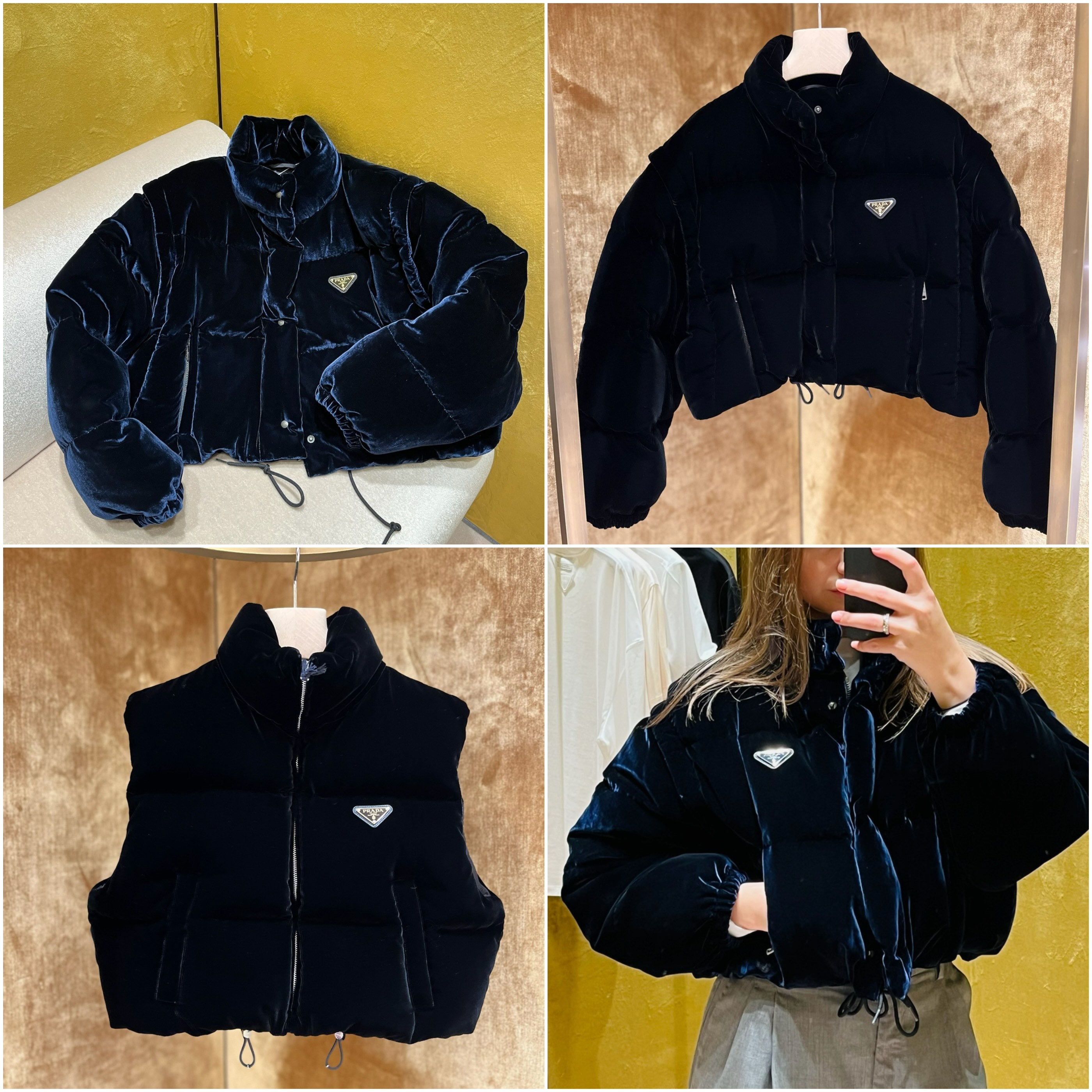 PRADA【入手困難】ベルベット コンバーチブル☆ダウンジャケット