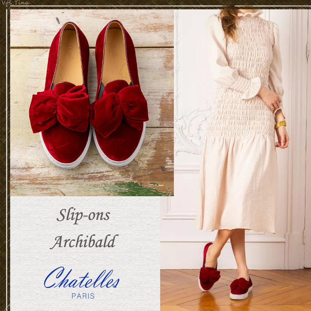 Chatelles◇シャテル フラットシューズ Slip-ons Archibald/Red