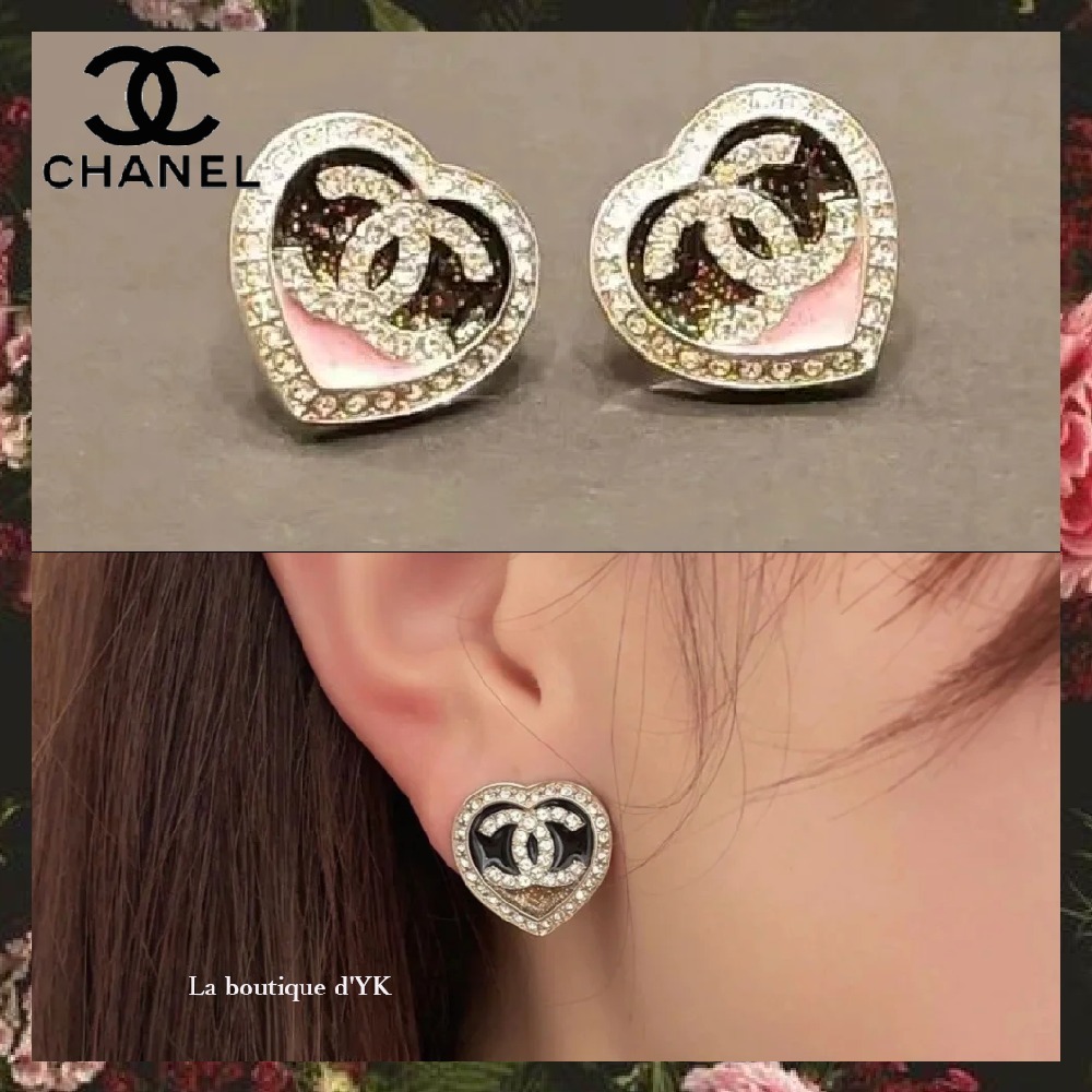 ☆輝くハート型がカワイイ♪【CHANEL】ハート ピアス☆ (CHANEL/ピアス