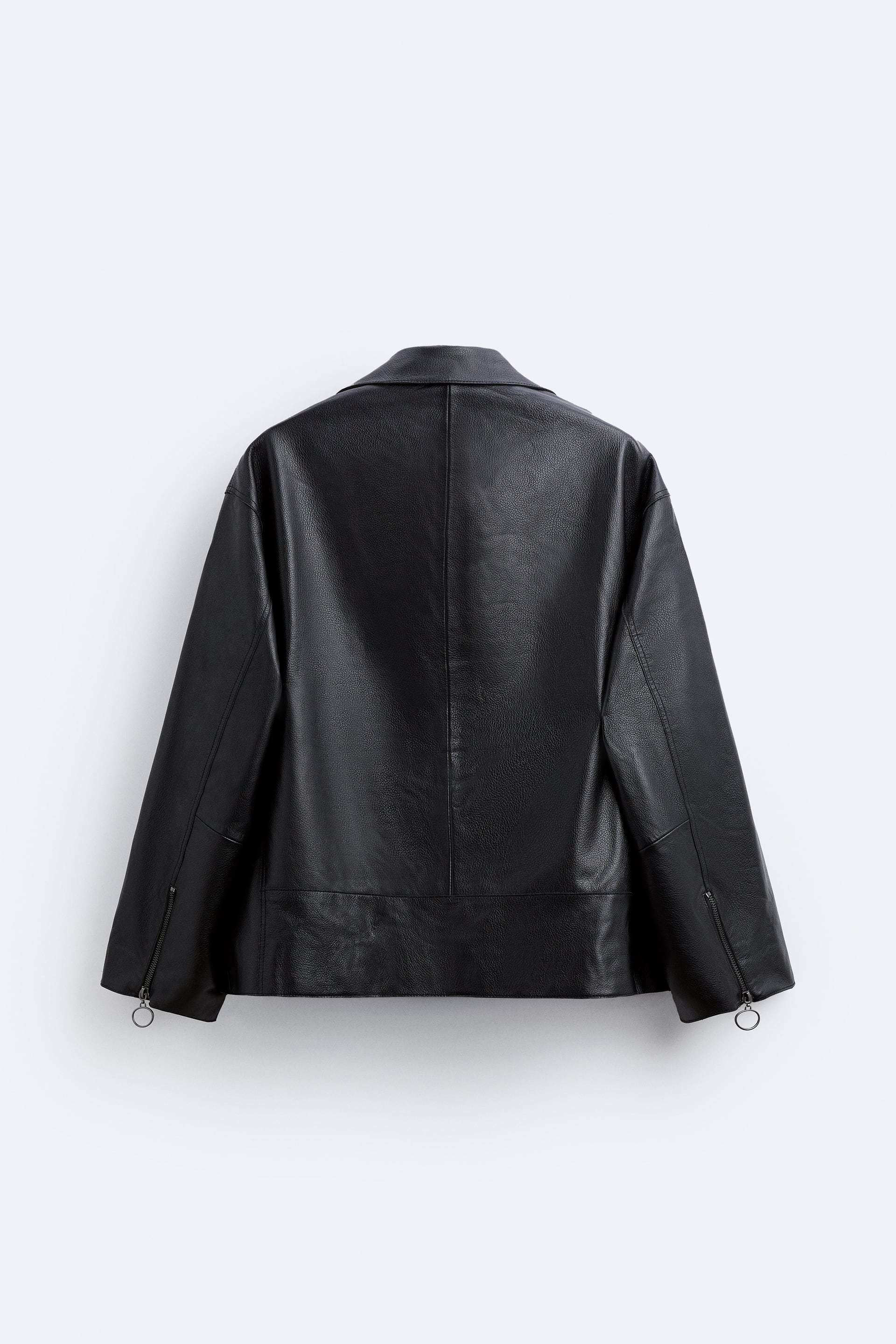 ☆ZARAザラ本革 オーバーサイズ レザーライダースジャケット (ZARA