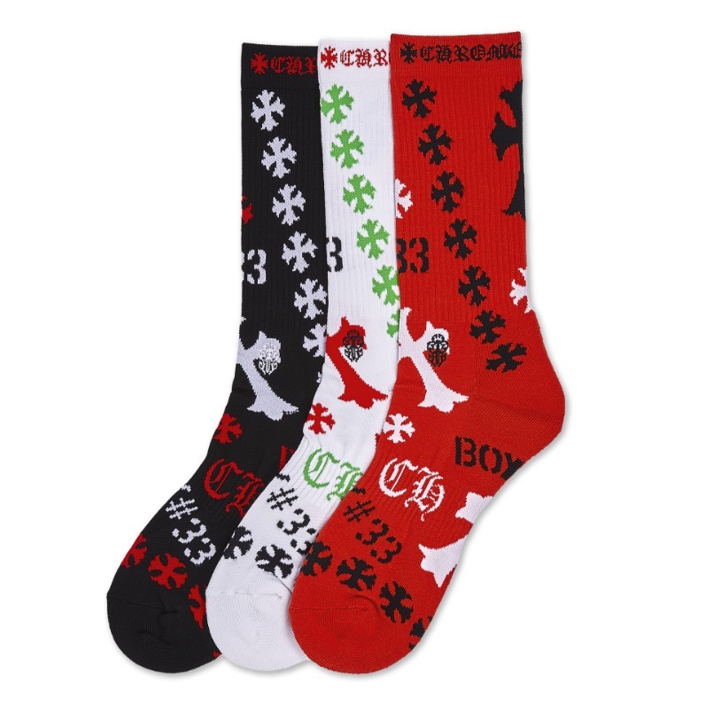 CHROME HEARTS クロムハーツ ソックス 靴下 3足セット (CHROME HEARTS