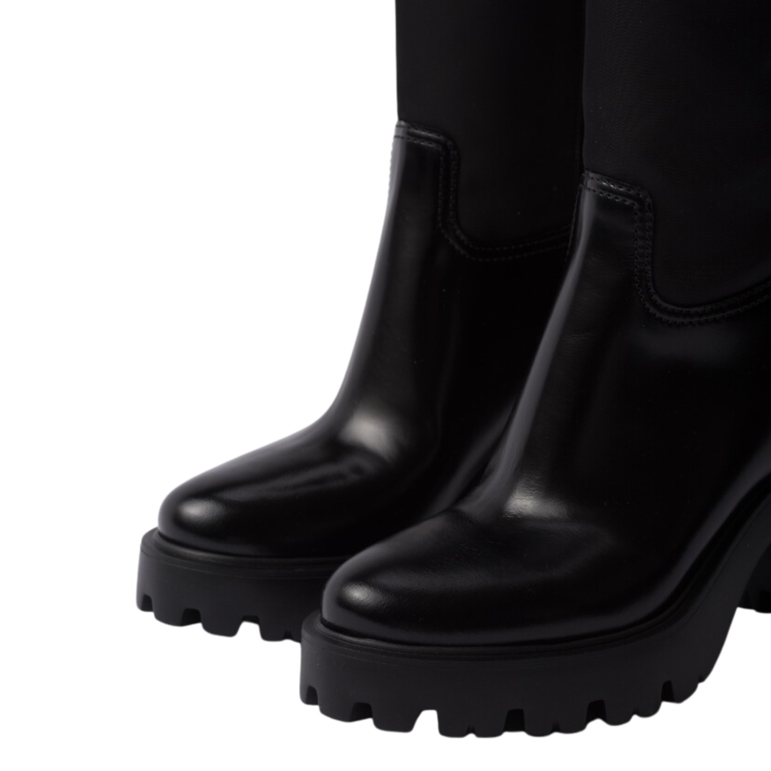 PRADA プラダ ロゴ レザー Re-Nylon リナイロン Boots ブーツ (PRADA