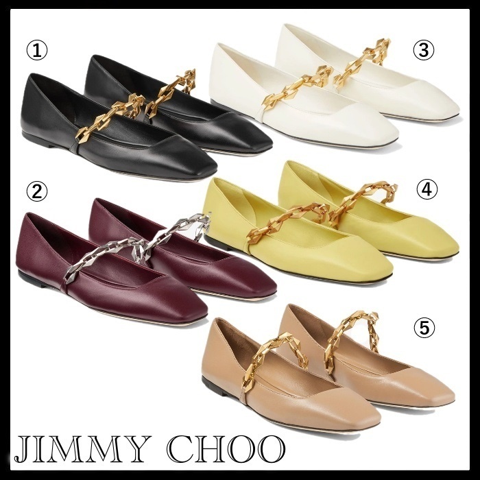 JIMMY CHOO Diamond Tilda Flat ナッパレザー・フラットシューズ