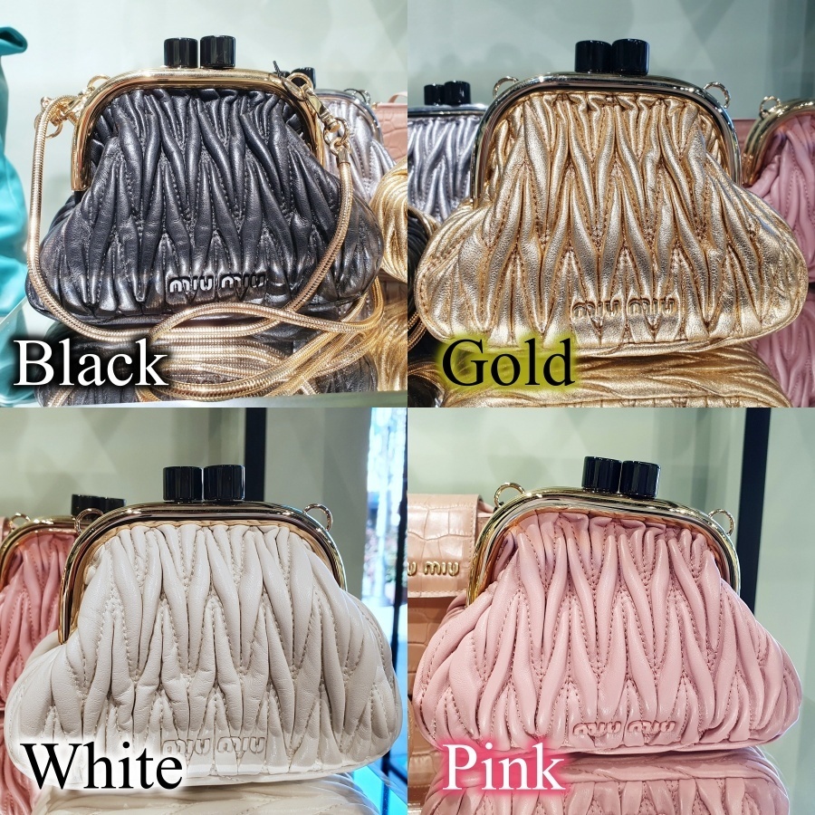 セール】ミュウミュウ☆マテラッセ チェーン ミニバッグ5BP016 (MiuMiu