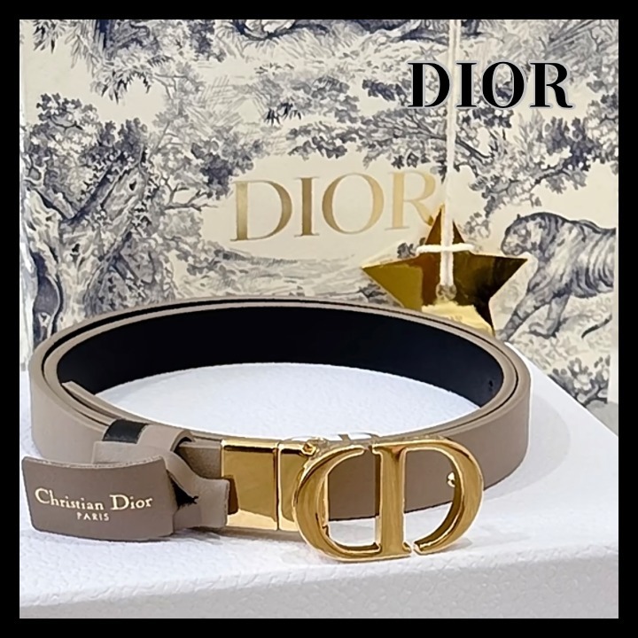 未使用品 箱・カード付き Christian Dior ベルト CDロゴグラム