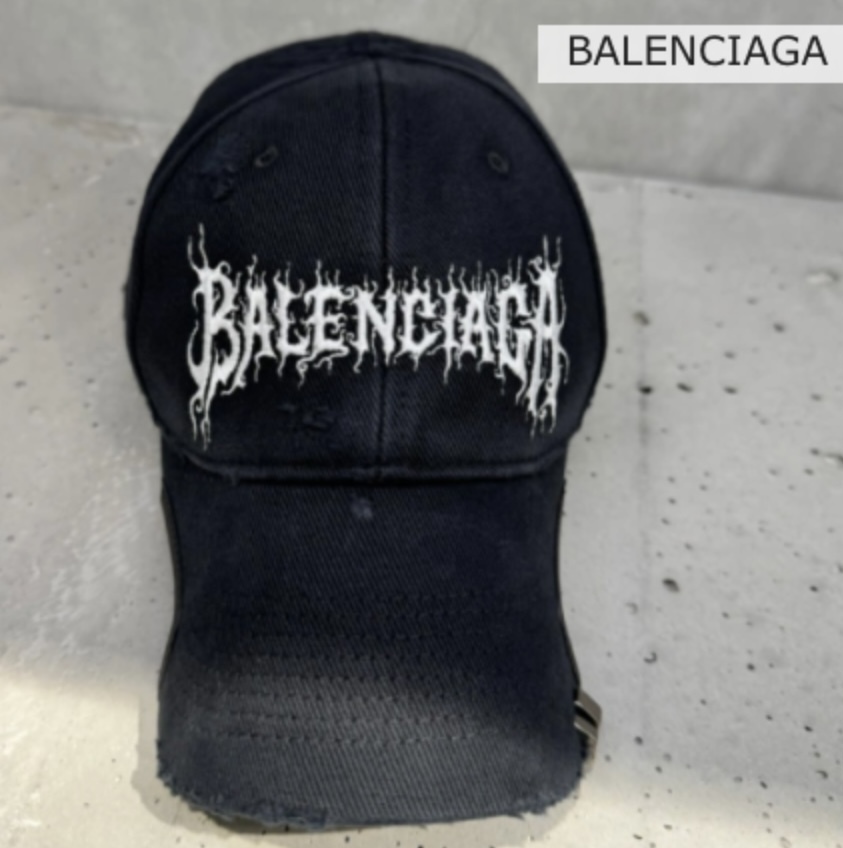 BALENCIAGA キャップ Lサイズ ダメージ加工ピアッシング BALENCIAGA