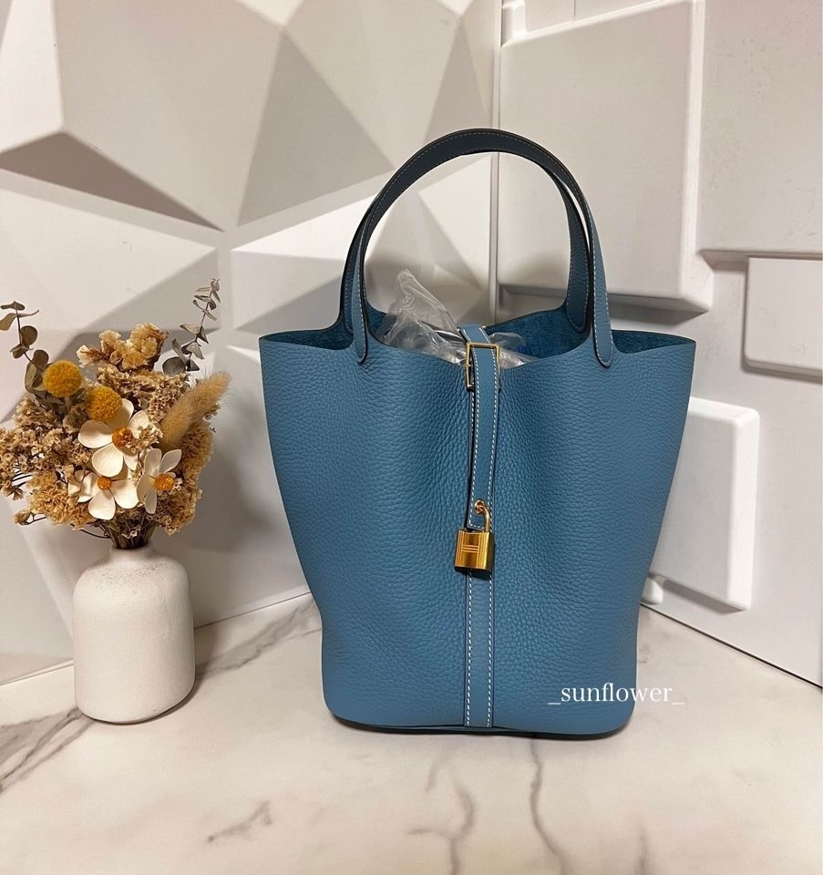 エルメス ピコタンロックMMサイズ ニューブルージーン/G金具 (HERMES