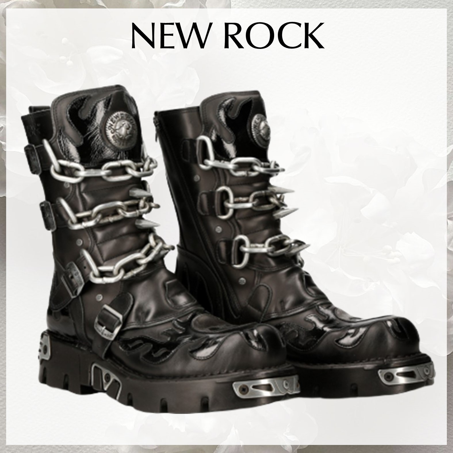 NEW ROCK】レザーチェーンブーツREACTOR M-727-S5☆ (NEWROCK/ブーツ