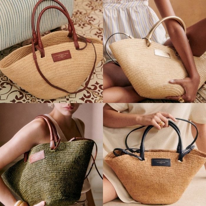 フランス発【追跡発】セザンヌ 可愛 編込み ラフィア カゴバック