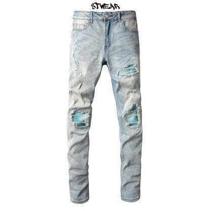 ☆関税/送料込み☆【stwear】UKドリル ダメージデニム (デニム