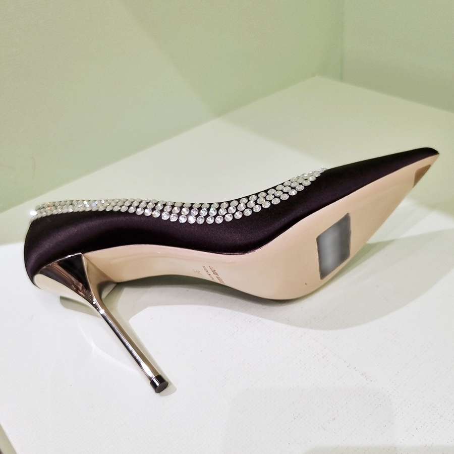 セール】ミュウミュウ☆サテンxクリスタル パンプス☆5I876C (MiuMiu