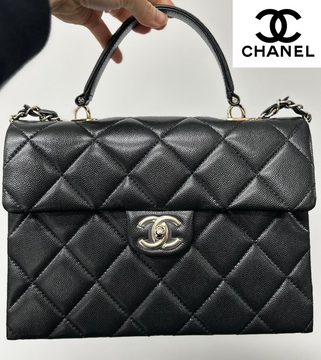 CHANEL】クラシックな印象☆ ハンドバッグ キャビアスキン (CHANEL