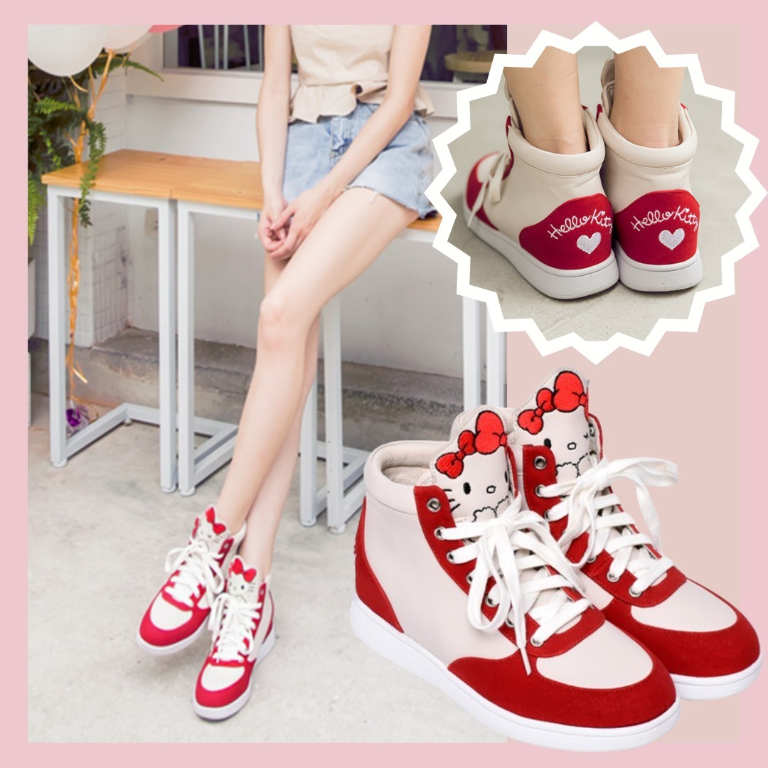追跡有☆台湾限定 ハローキティ レザー ハイカット スニーカー (Hello