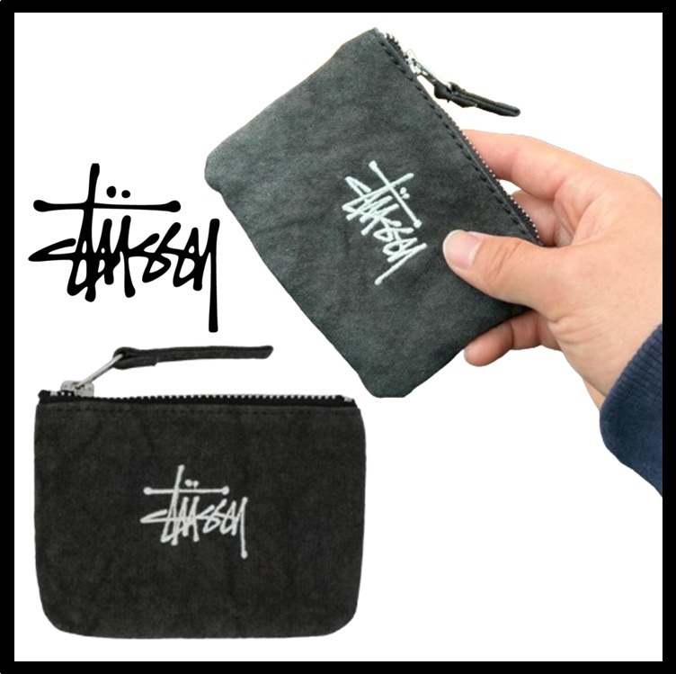 ☆関税込☆STUSSY☆Stussy Canvas Coin Pouch Washed Black☆ (STUSSY