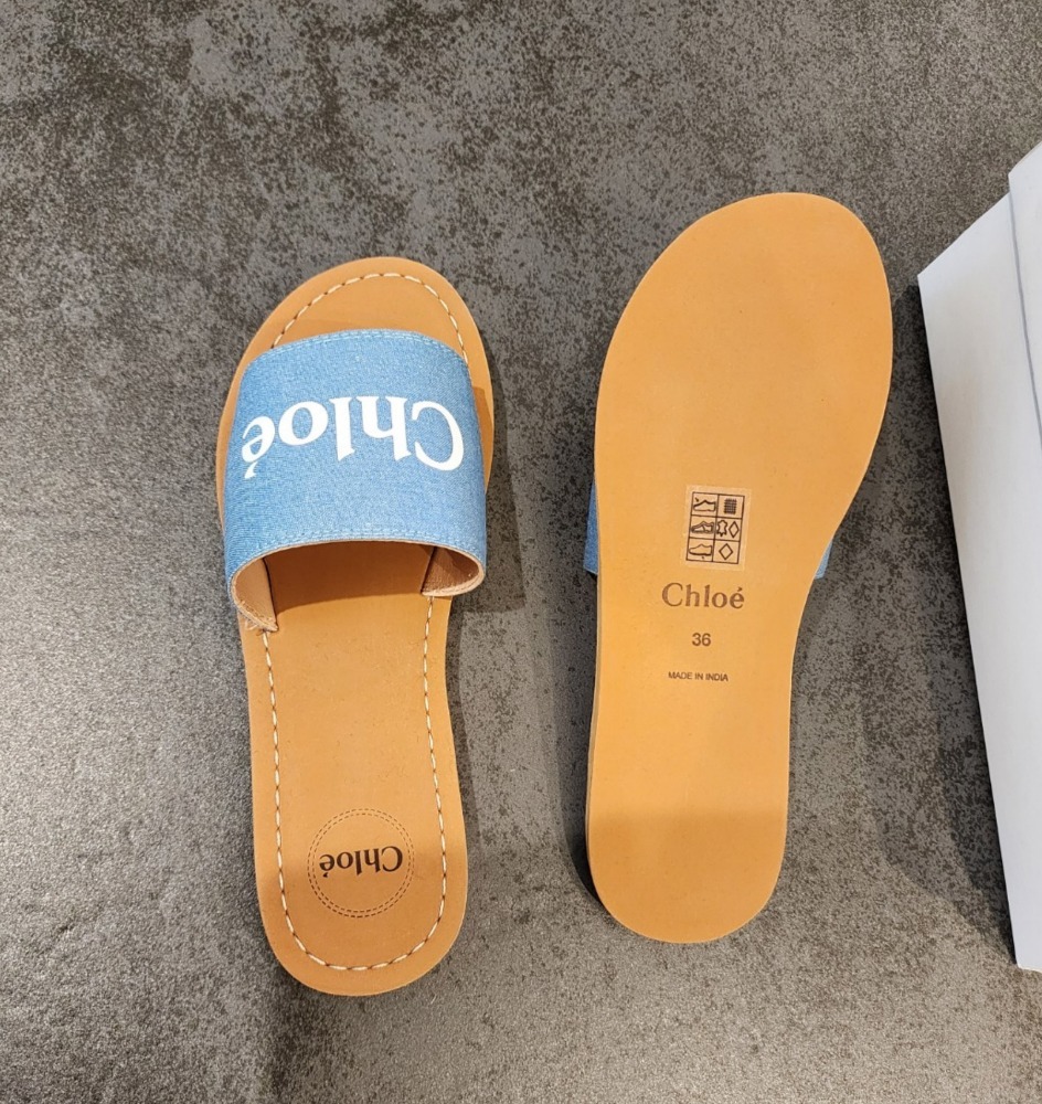 完売前に！36サイズ】CHLOE クロエ ロゴ デニム サンダル (Chloe