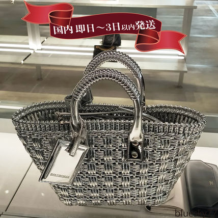 シルバー（銀色）系 BALENCIAGA(バレンシアガ) かごバッグ(レディース