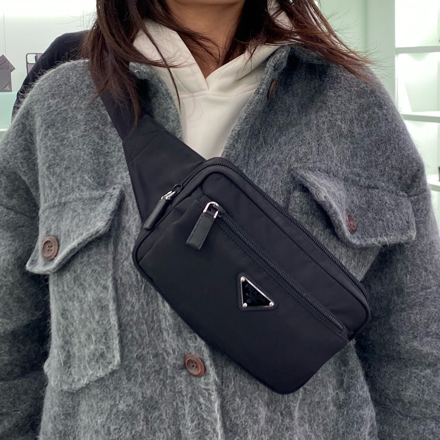 PRADA Re-Nylon xサフィアーノレザー ベルトバッグ (PRADA/ショルダー