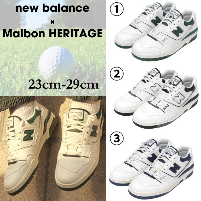 コラボ☆New Balance×Malbon 550 GOLF 男女OK ゴルフシューズ (Malbon