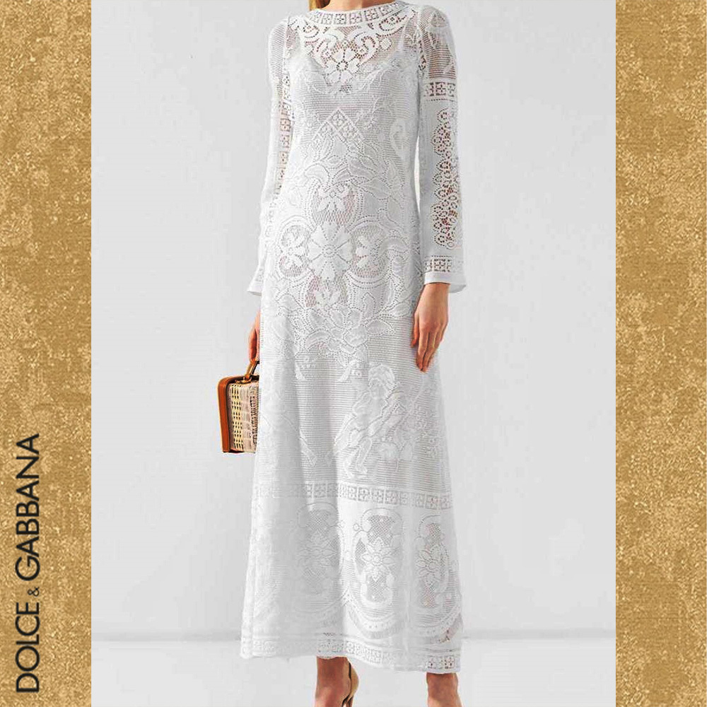 DOLCE&GABBANA ドルガバ 総レース シースルー ロング ドレス (Dolce