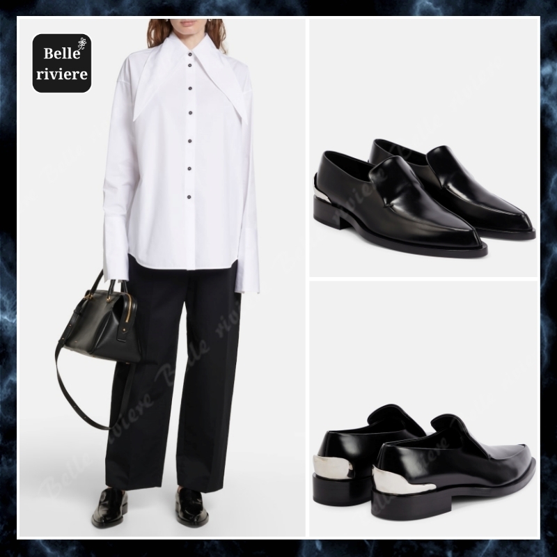 24SS new/Jil Sander 装飾レザーローファー Loafer Black (Jil Sander