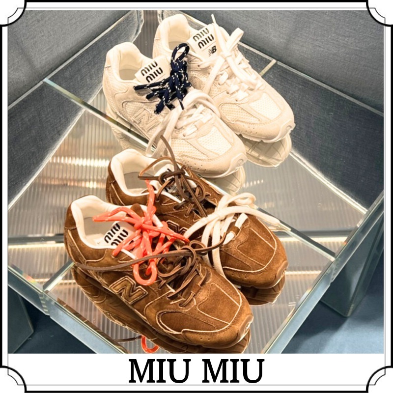 MiuMiu ミュウミュウ New Balance スエード メッシュ スニーカー