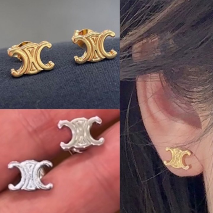 シンプルでお洒落♪【CELINE】ゴールド トリオンフ スタッズ (CELINE