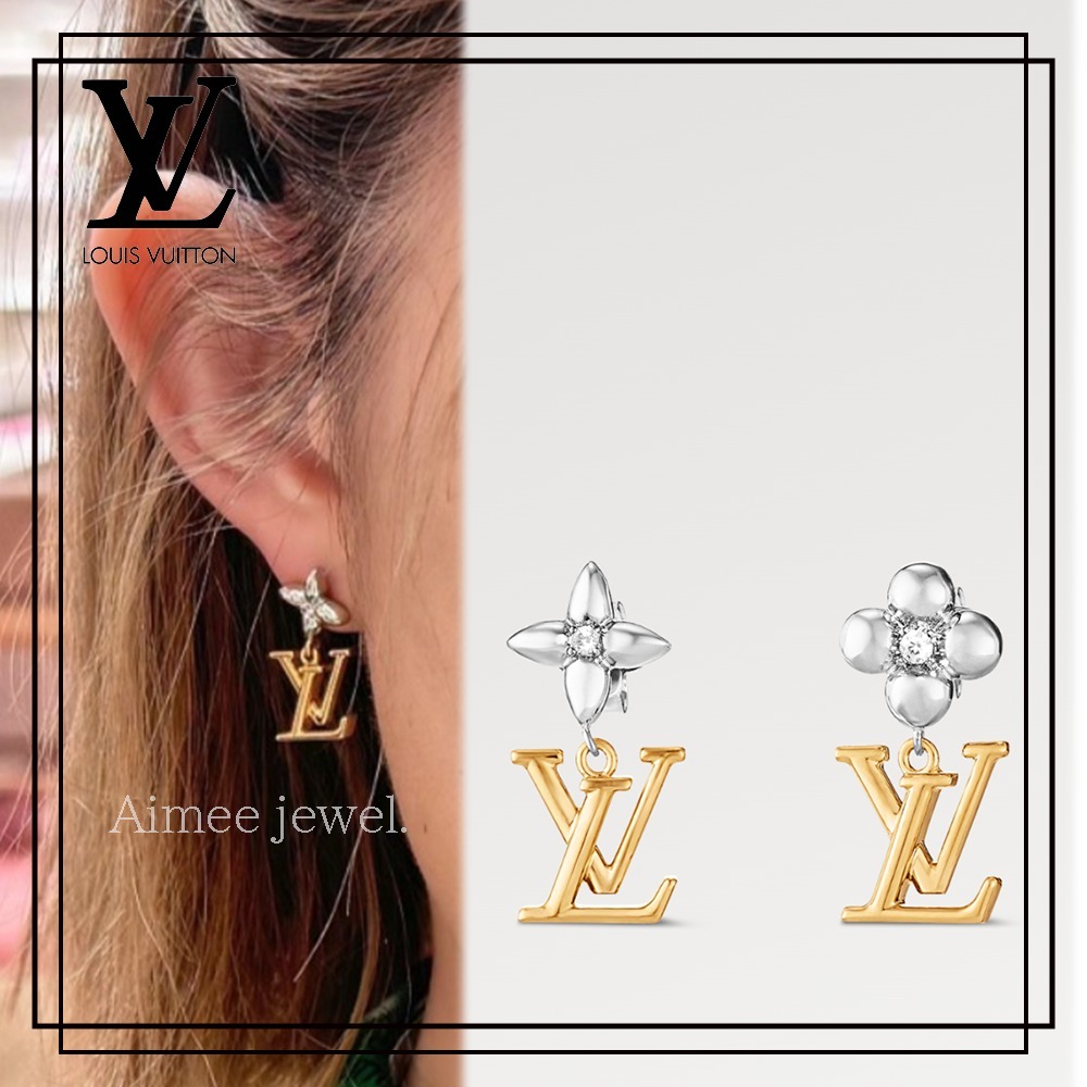 すぐ届く国内発送【Louis Vuitton】ピアス パンダントLVフラワー