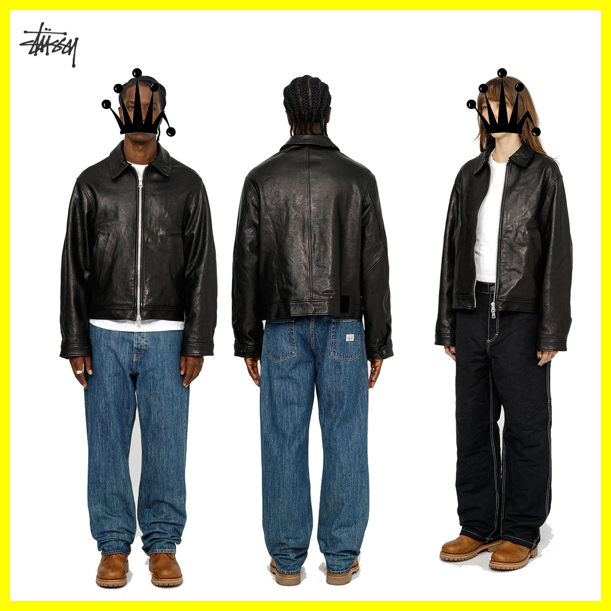 Stussy x Our Legacy Work Shop Blouson Jacket Leather Black (STUSSY