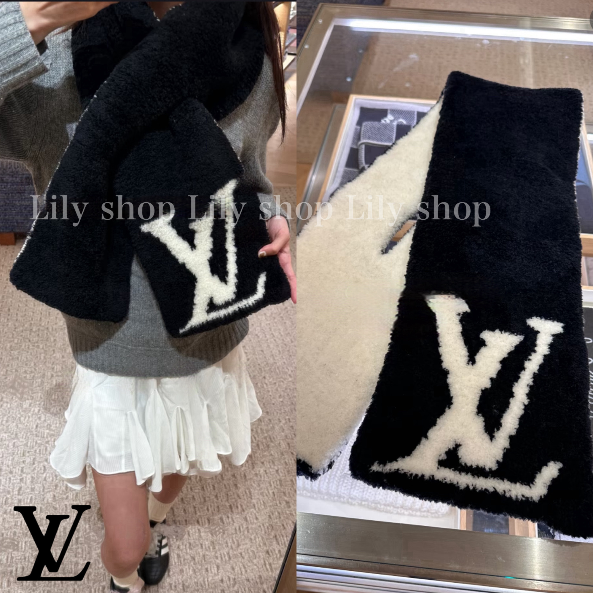 可愛いふわふわ♪】ルイヴィトン マフラー ティペット (Louis Vuitton