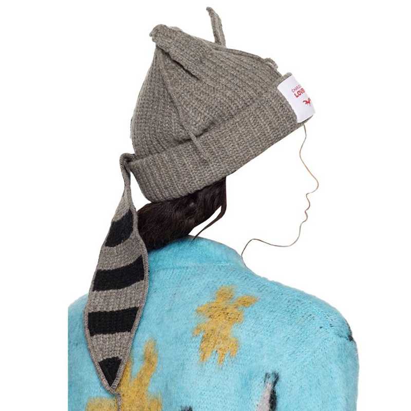 CHARLES JEFFREY LOVERBOY ニット帽 ラバーボーイ 動物 耳 尻尾