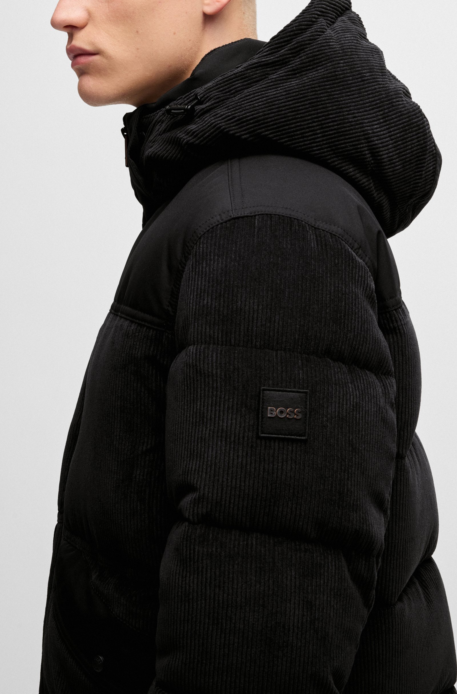 ☆関税込☆【BOSS】パファージャケット ミックスマテリアル (Hugo Boss