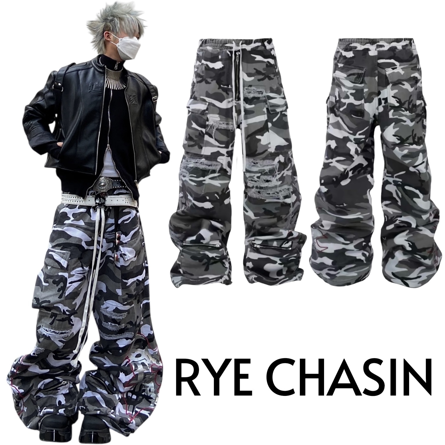 国内で当店のみ RYE CHASIN - BOOTLEG CARGO. Camo! (カーゴパンツ