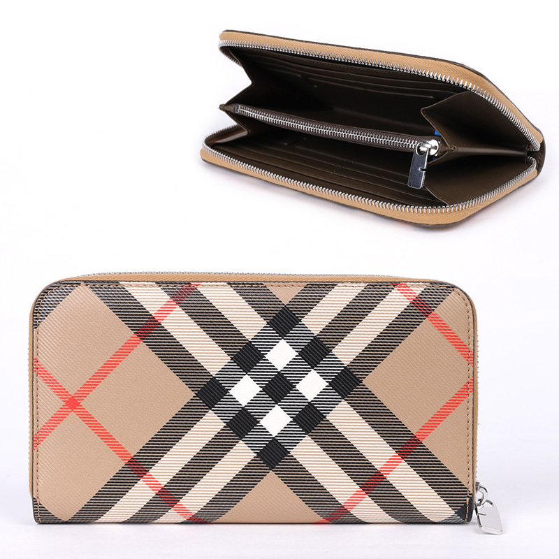 関税負担なし☆Burberry バーバリー チェック ジップウォレット