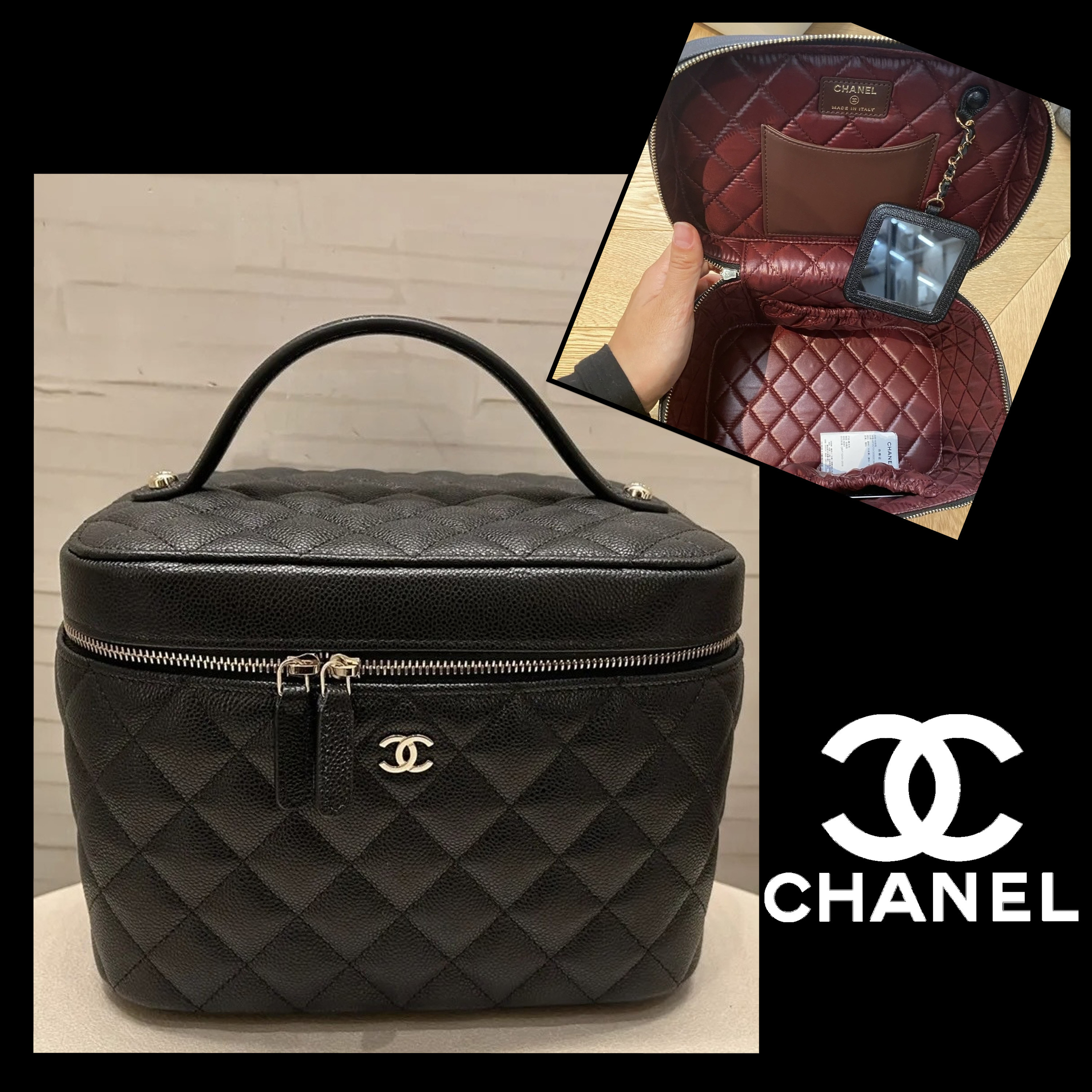 キルティング♡【 CHANEL 】ハンドルバニティポーチ (CHANEL/ポーチ