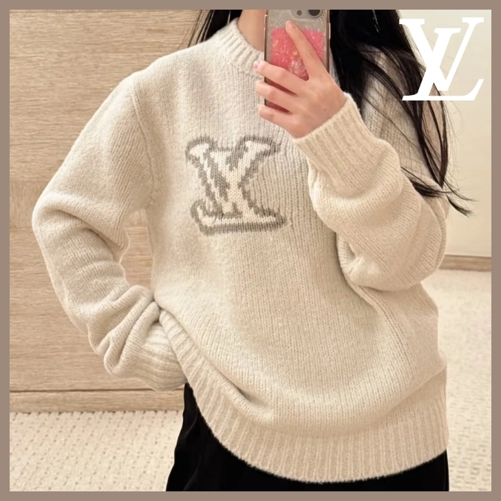 LVロゴLouis Vuitton インターシャ クルーネックセーター