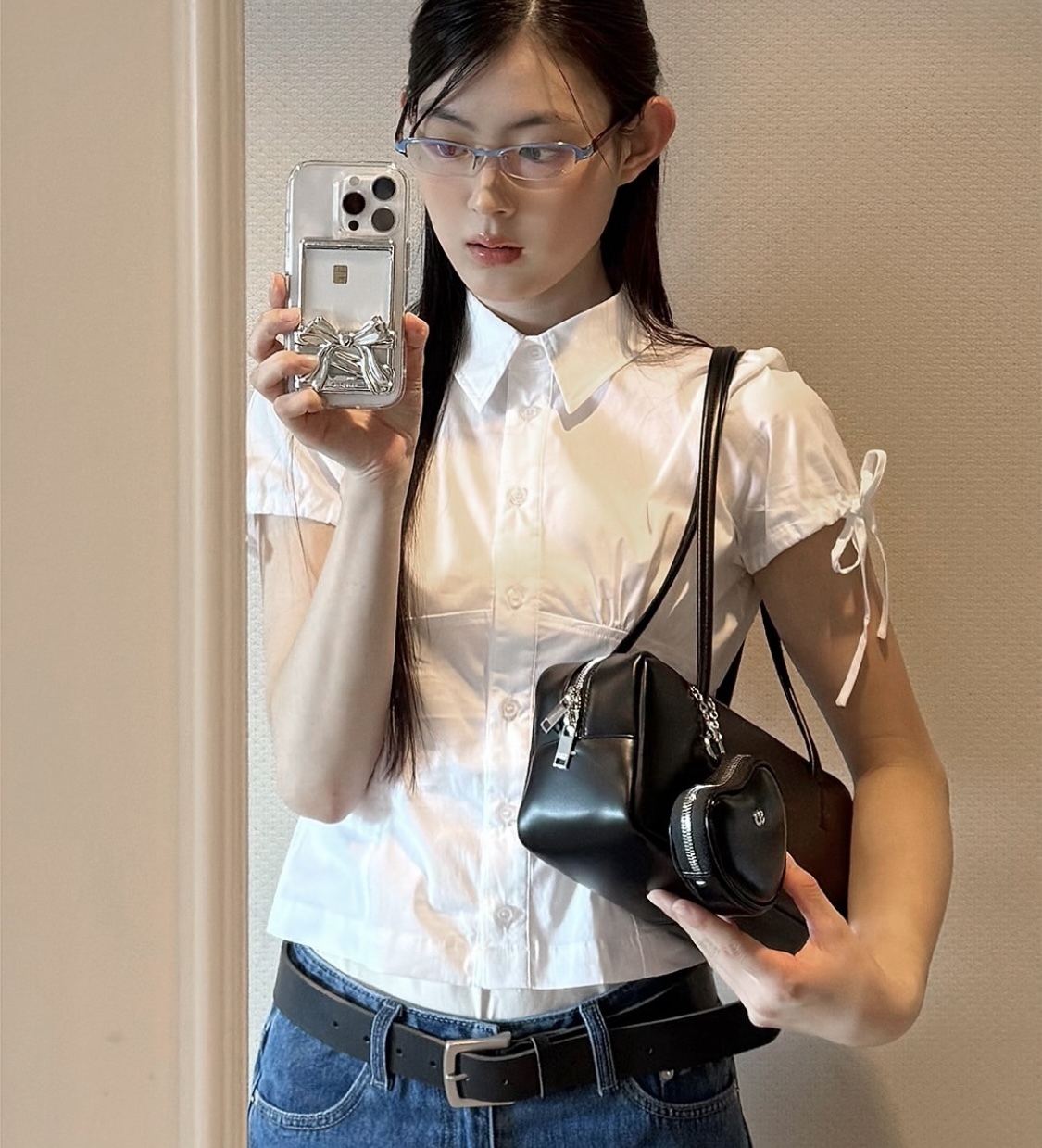 韓国かわいい【STANDOIL】Bow Card Holder Magsafeカードケース (STAND