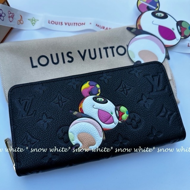 明日着 限定 パンダ柄♪ レザー製 LV×TM 村上隆 ZIPPY 長財布 (Louis