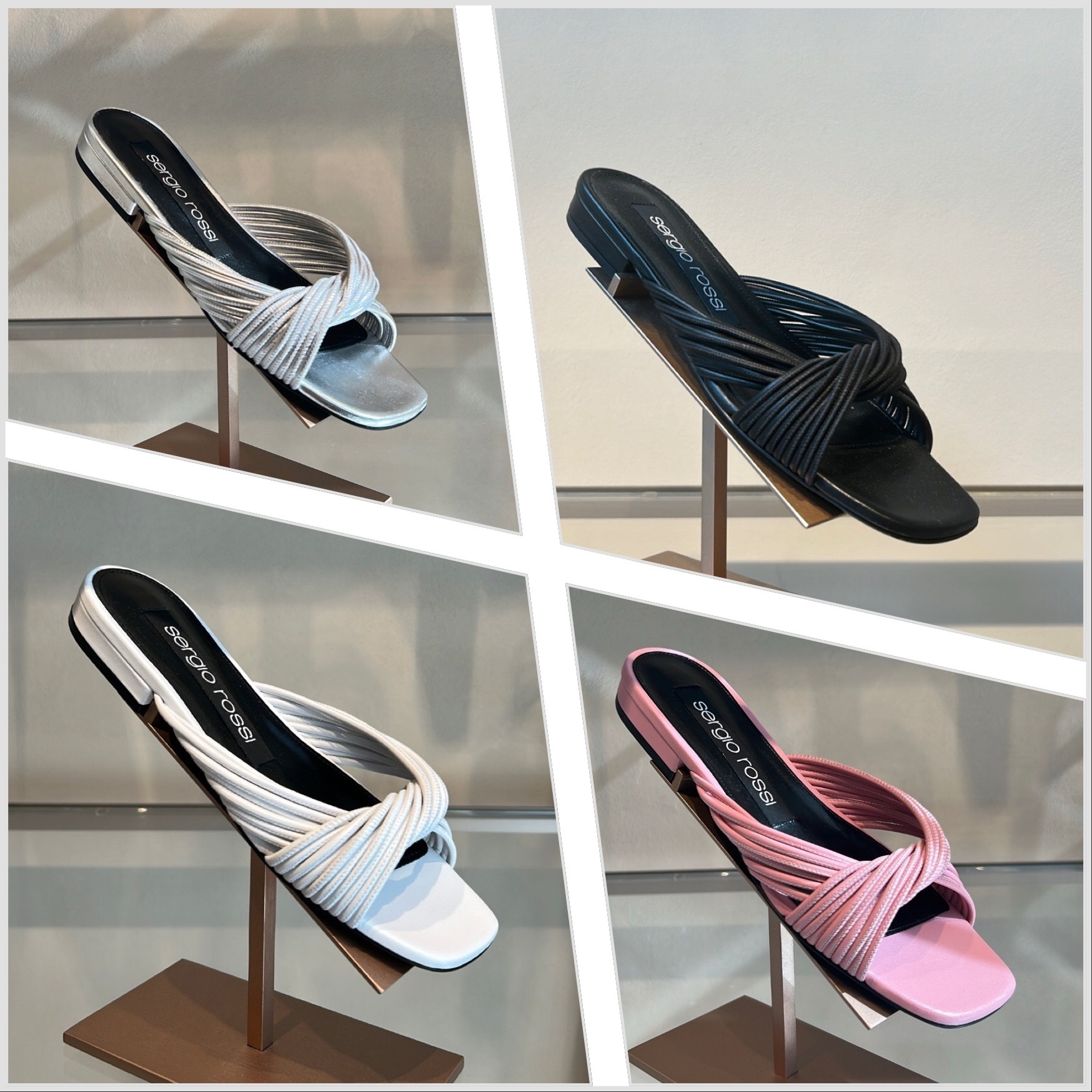 セルジオロッシsr Akidaフラットミュールサンダル (Sergio Rossi