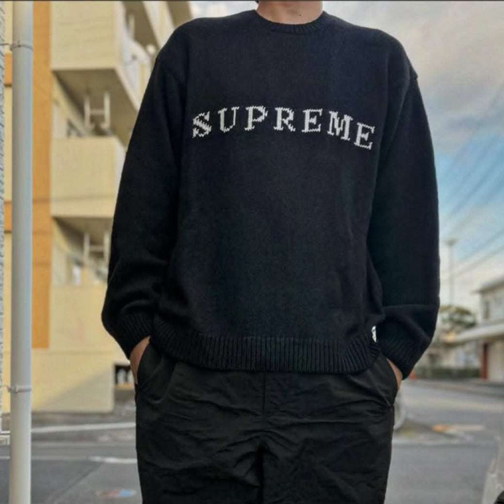 Supreme】☆Contrast Logo Sweater Black - 25SS☆大人気☆ (Supreme