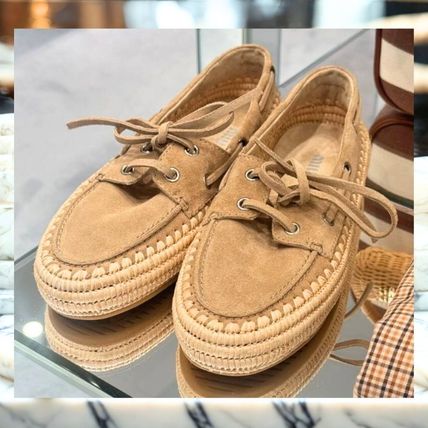 モカシン ベージュ系 24cm MiuMiu(ミュウミュウ) 靴・シューズ