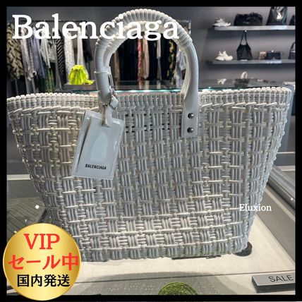 XS ホワイト（白）系 BALENCIAGA(バレンシアガ) かごバッグ(レディース