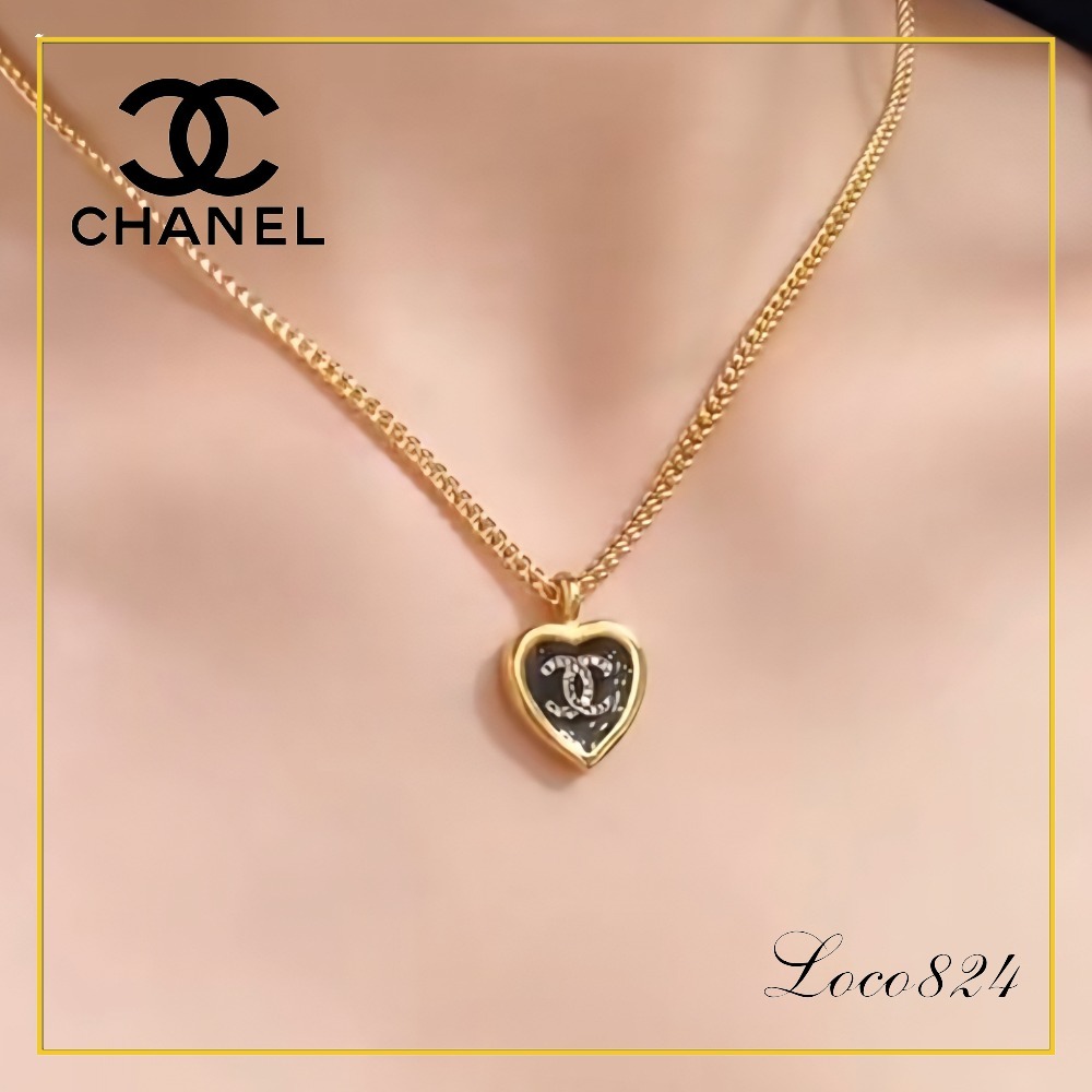 大人の可愛さ、煌めく♪】シャネル ハート ネックレス (CHANEL